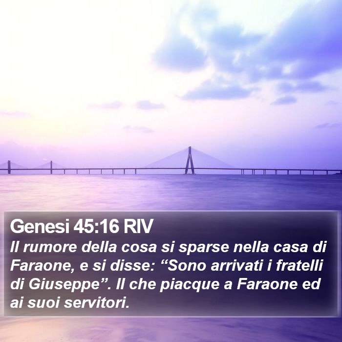 Genesi 45:16 RIV Bible Study
