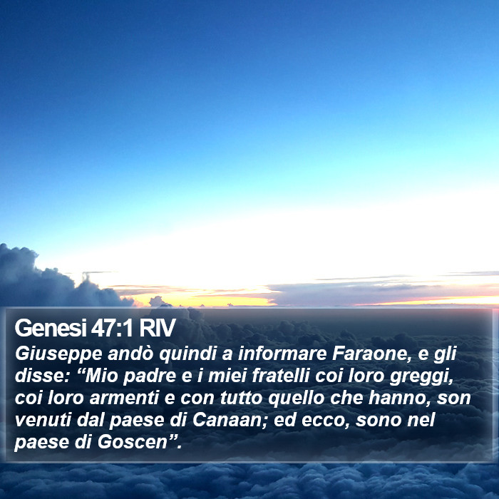 Genesi 47:1 RIV Bible Study