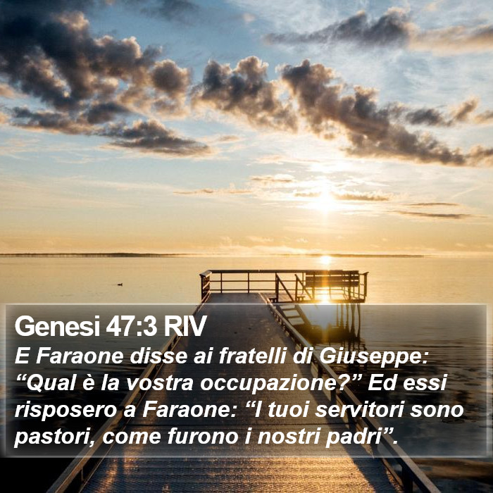 Genesi 47:3 RIV Bible Study