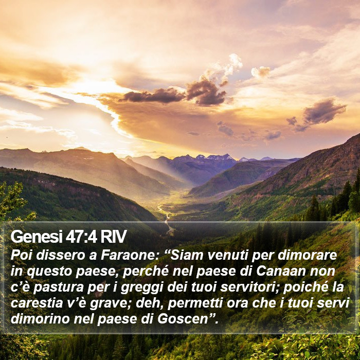 Genesi 47:4 RIV Bible Study