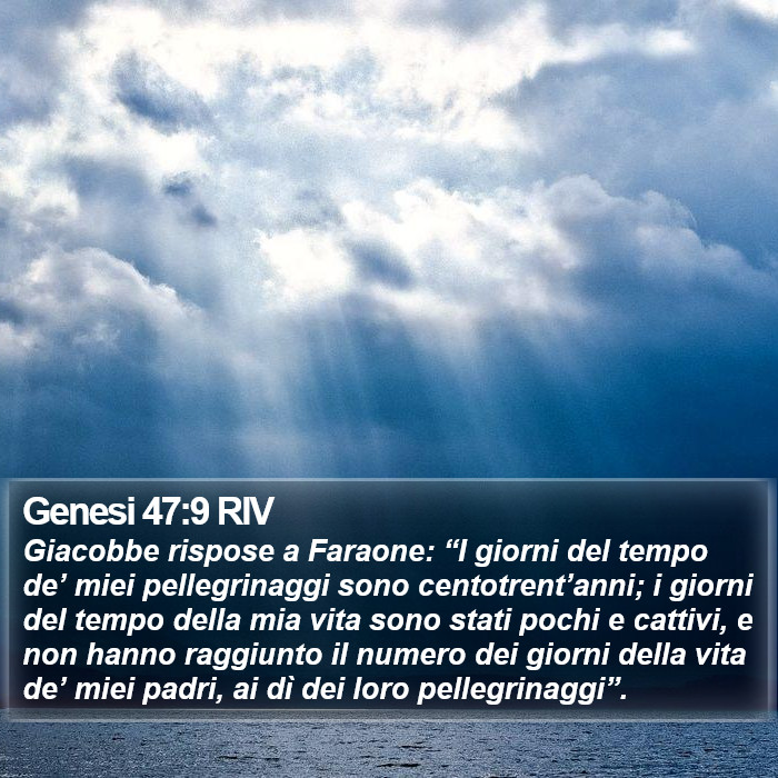 Genesi 47:9 RIV Bible Study