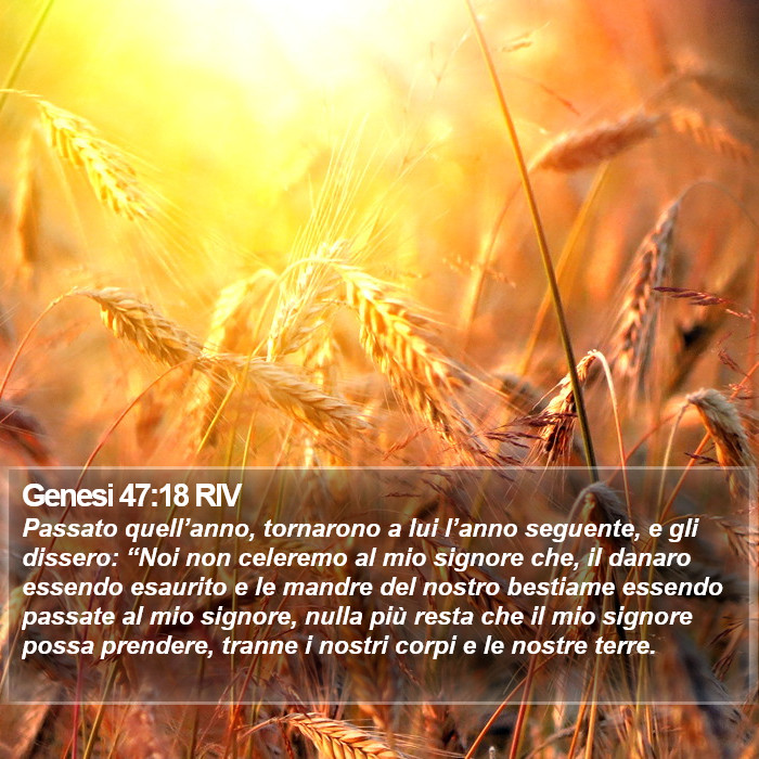 Genesi 47:18 RIV Bible Study