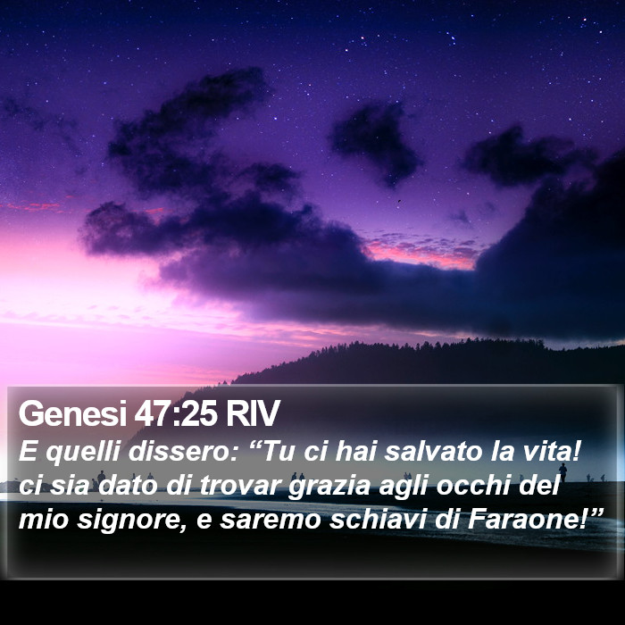 Genesi 47:25 RIV Bible Study