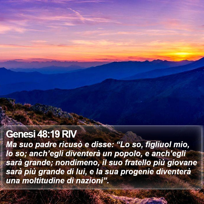 Genesi 48:19 RIV Bible Study