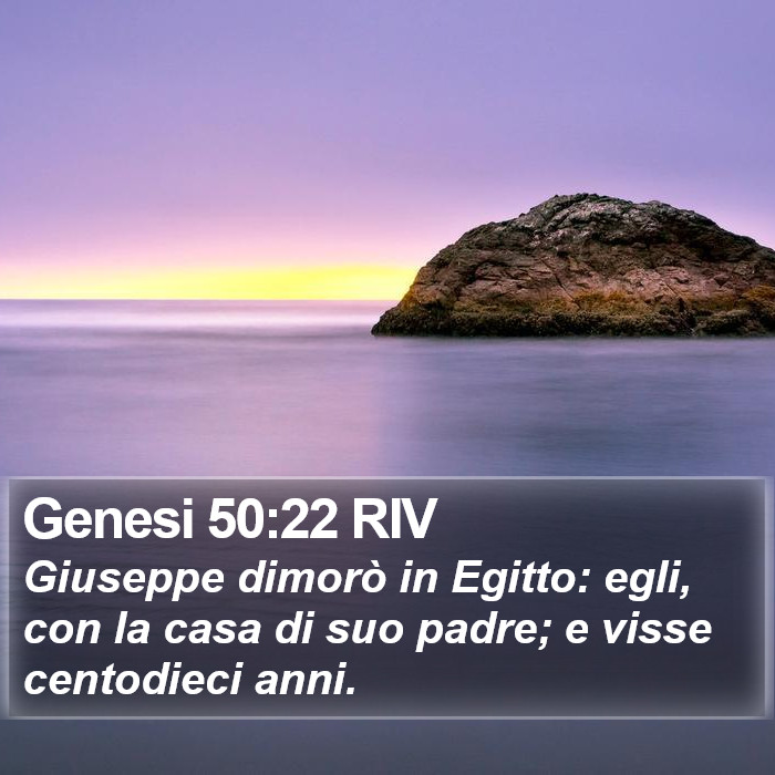 Genesi 50:22 RIV Bible Study