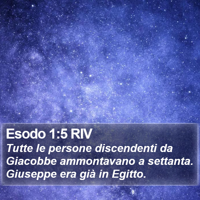 Esodo 1:5 RIV Bible Study