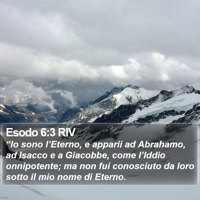 Esodo 6:3 RIV Bible Study