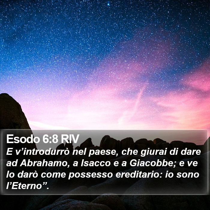 Esodo 6:8 RIV Bible Study