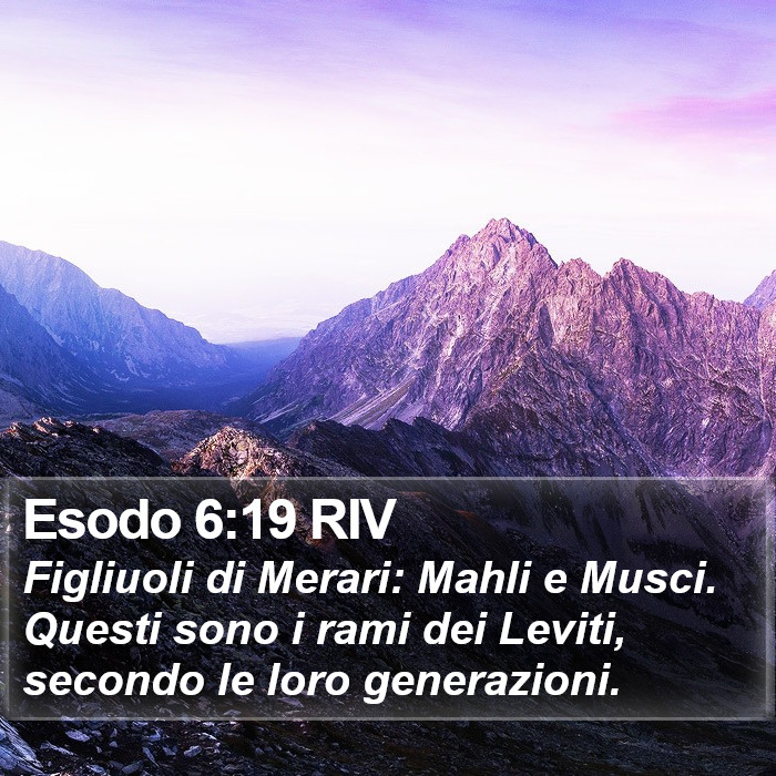 Esodo 6:19 RIV Bible Study