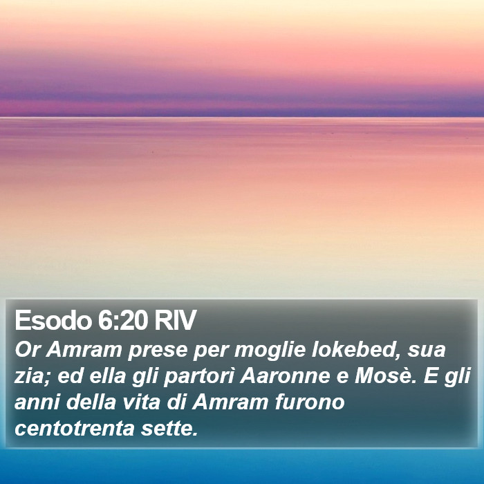 Esodo 6:20 RIV Bible Study