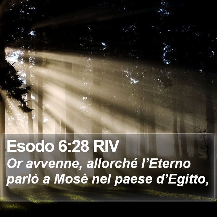 Esodo 6:28 RIV Bible Study