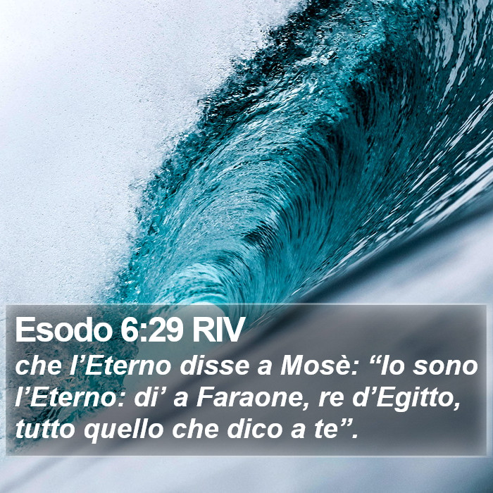 Esodo 6:29 RIV Bible Study