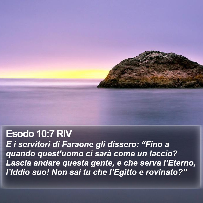 Esodo 10:7 RIV Bible Study