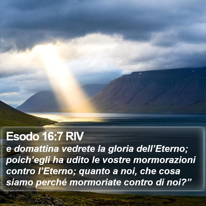 Esodo 16:7 RIV Bible Study