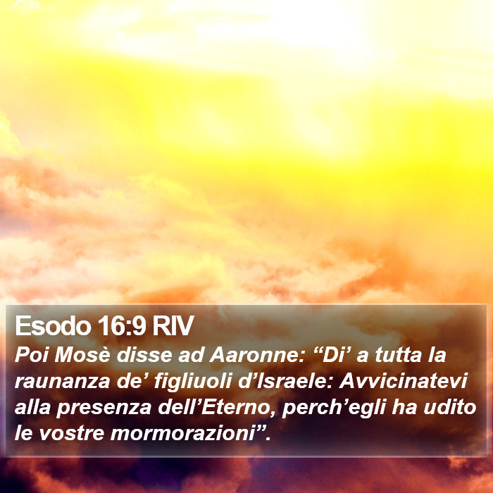 Esodo 16:9 RIV Bible Study