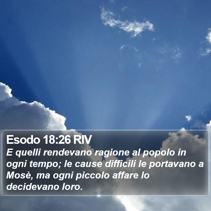 Esodo 18:26 RIV Bible Study