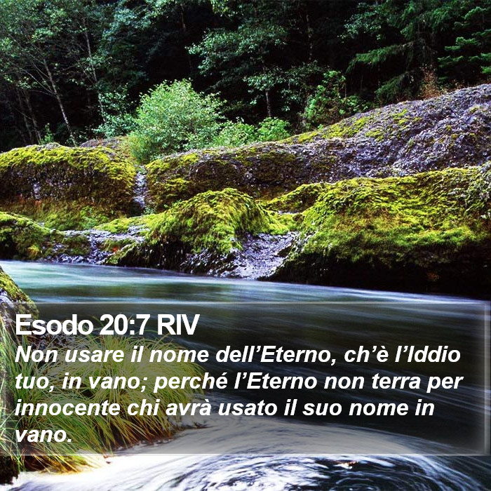 Esodo 20:7 RIV Bible Study