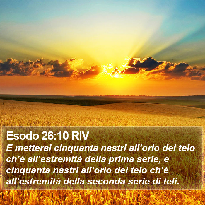 Esodo 26:10 RIV Bible Study