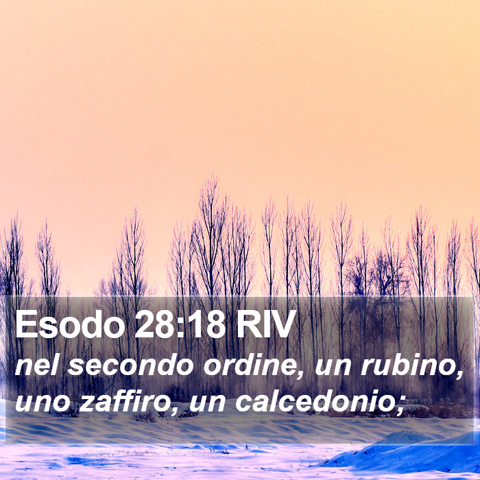 Esodo 28:18 RIV Bible Study