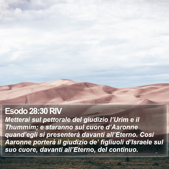 Esodo 28:30 RIV Bible Study