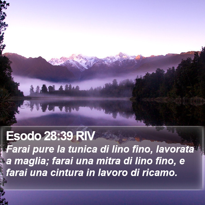 Esodo 28:39 RIV Bible Study