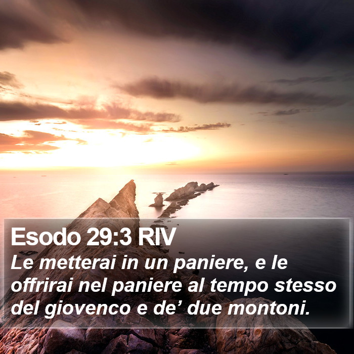 Esodo 29:3 RIV Bible Study