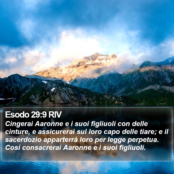 Esodo 29:9 RIV Bible Study