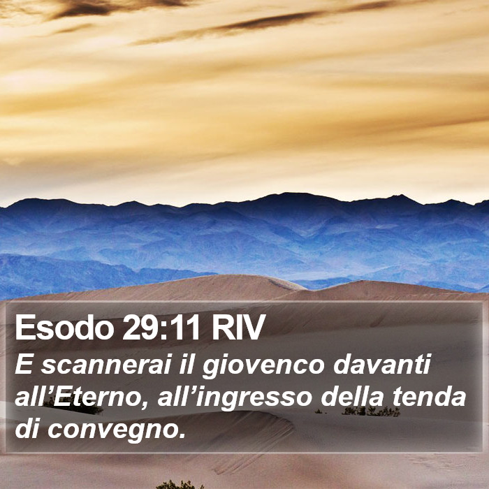 Esodo 29:11 RIV Bible Study