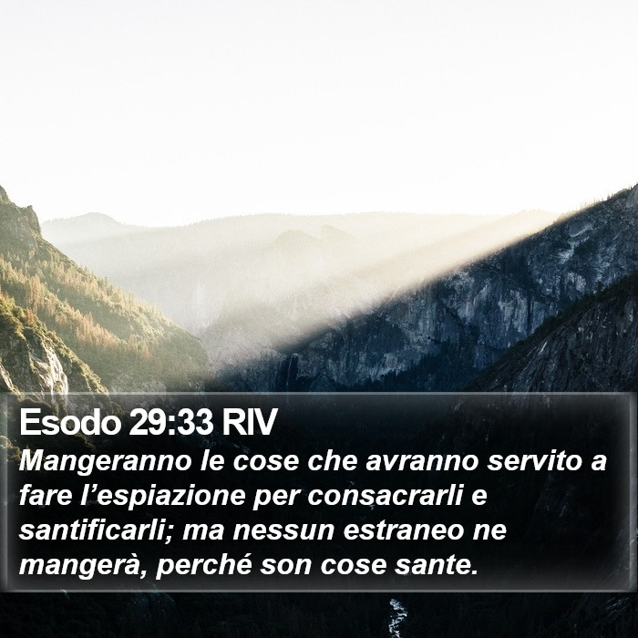 Esodo 29:33 RIV Bible Study