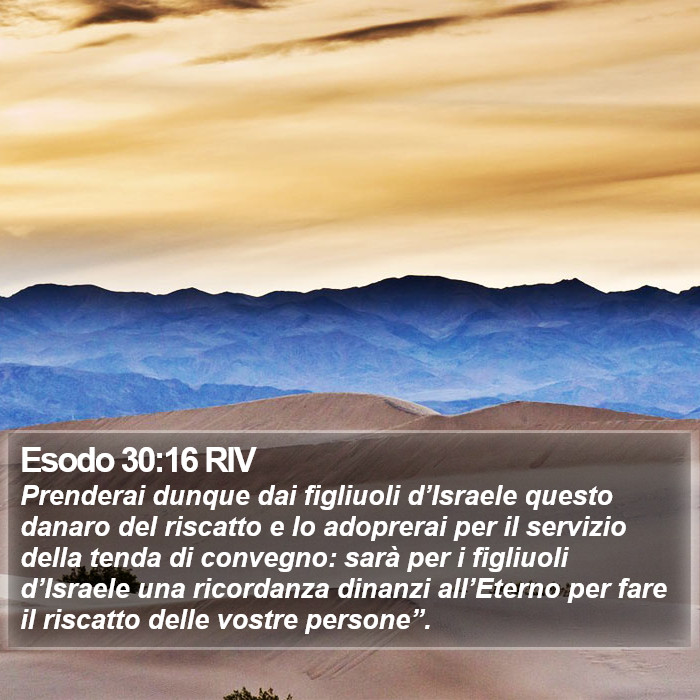 Esodo 30:16 RIV Bible Study