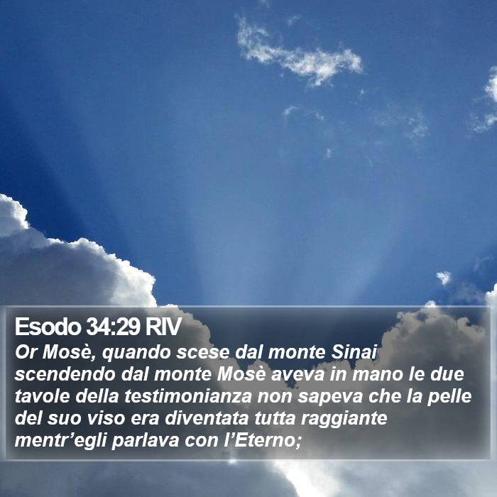 Esodo 34:29 RIV Bible Study