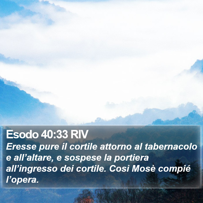 Esodo 40:33 RIV Bible Study