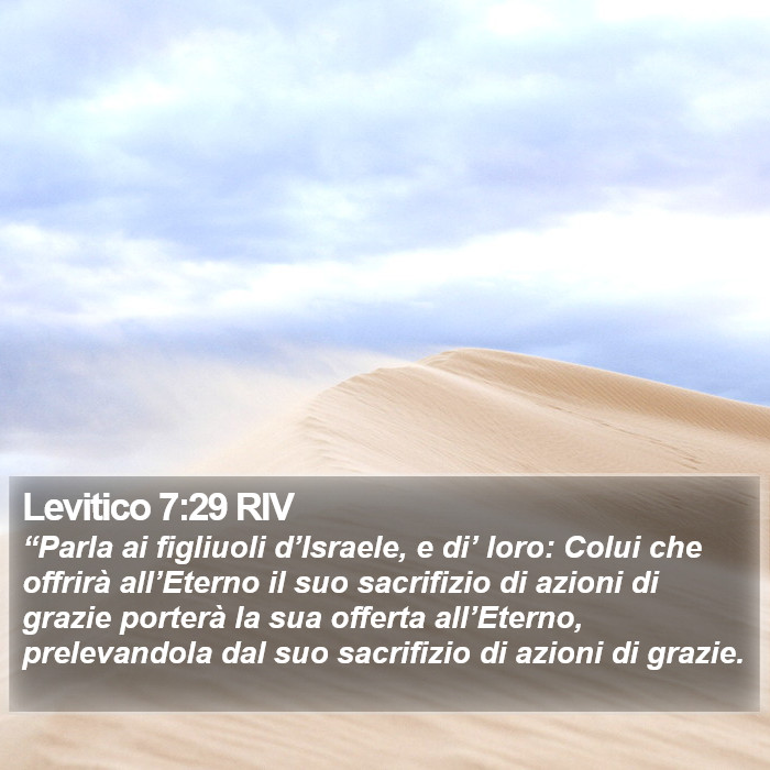 Levitico 7:29 RIV Bible Study