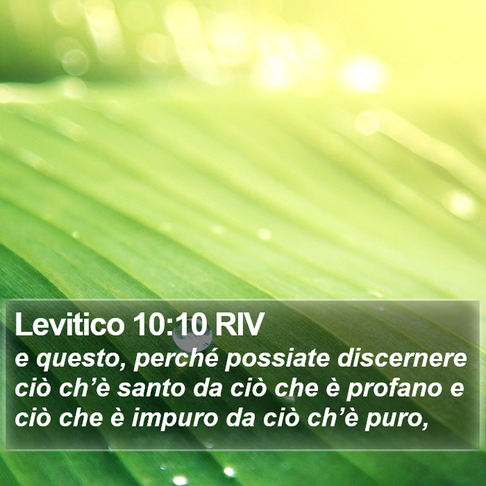 Levitico 10:10 RIV Bible Study