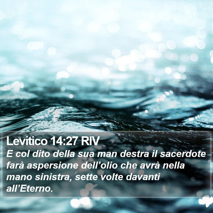 Levitico 14:27 RIV Bible Study