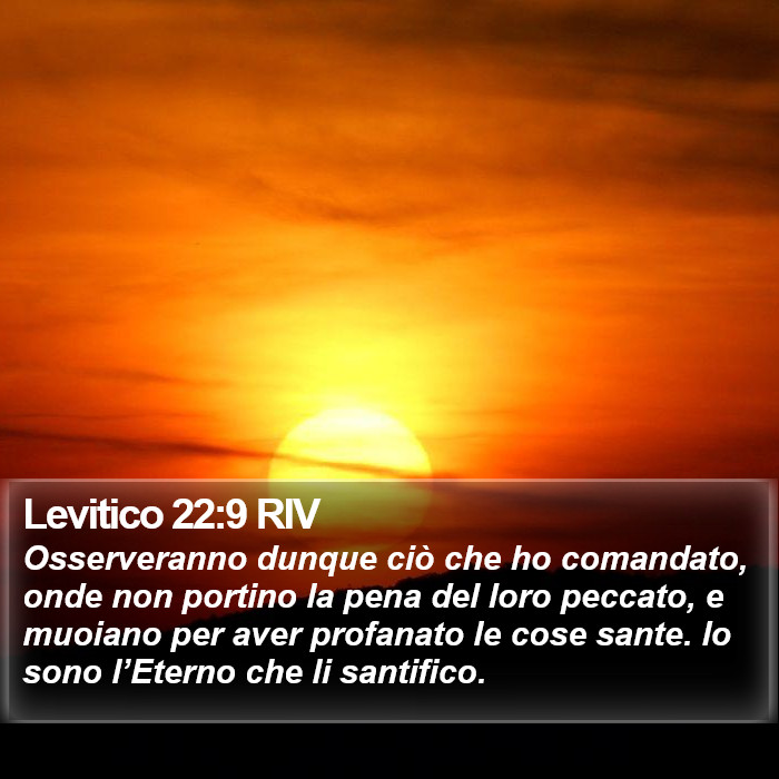 Levitico 22:9 RIV Bible Study