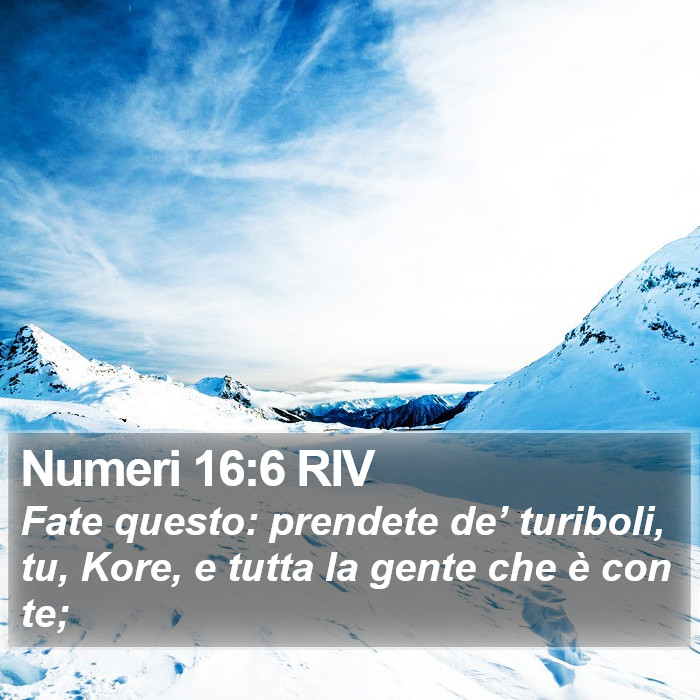 Numeri 16:6 RIV Bible Study