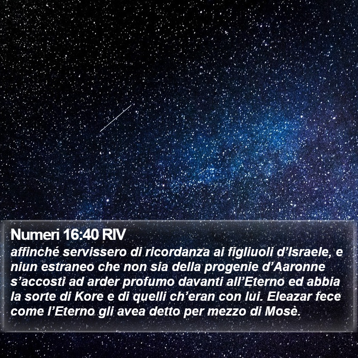 Numeri 16:40 RIV Bible Study