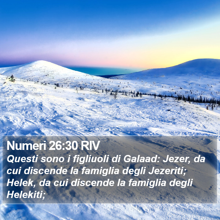 Numeri 26:30 RIV Bible Study