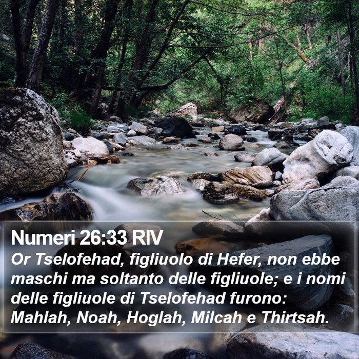 Numeri 26:33 RIV Bible Study