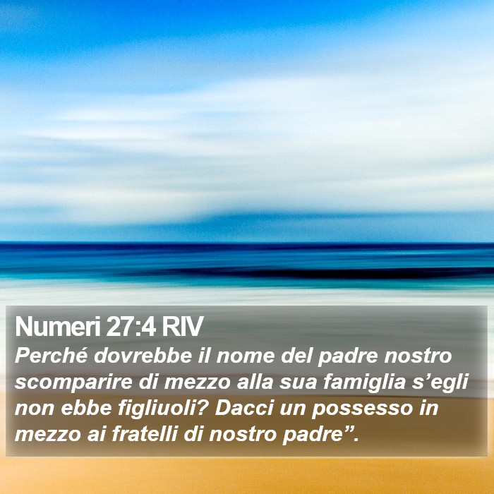 Numeri 27:4 RIV Bible Study