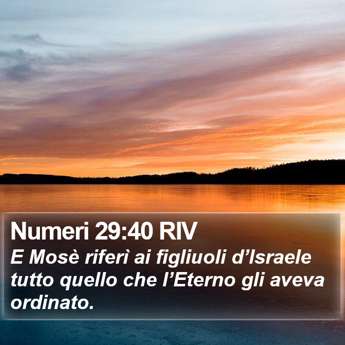 Numeri 29:40 RIV Bible Study