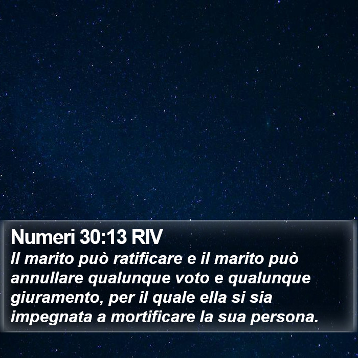 Numeri 30:13 RIV Bible Study