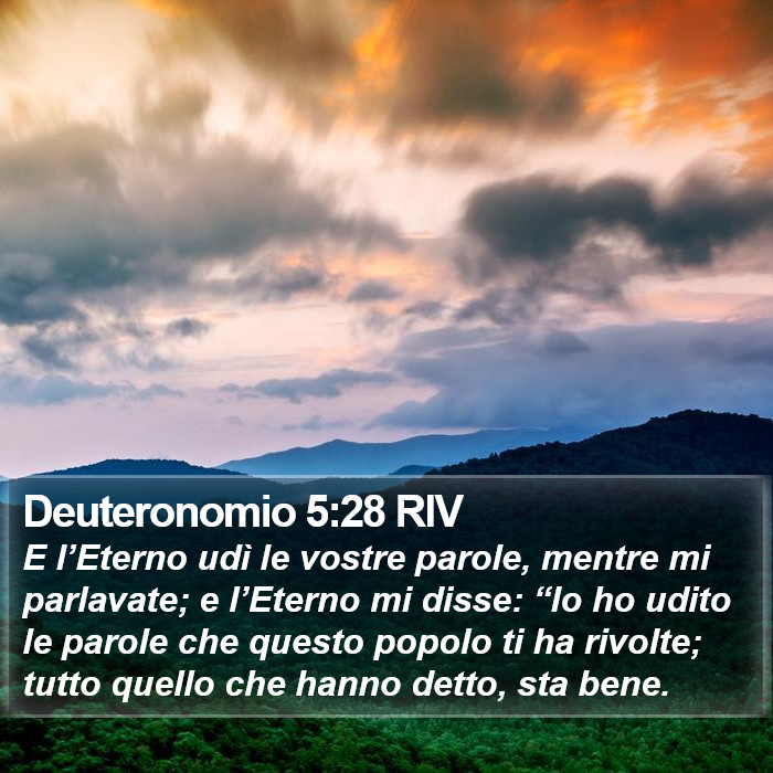 Deuteronomio 5:28 RIV Bible Study