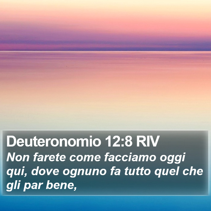 Deuteronomio 12:8 RIV Bible Study