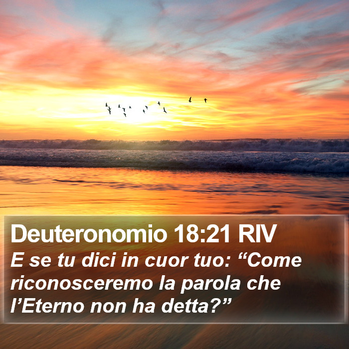 Deuteronomio 18:21 RIV Bible Study