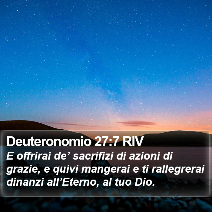 Deuteronomio 27:7 RIV Bible Study