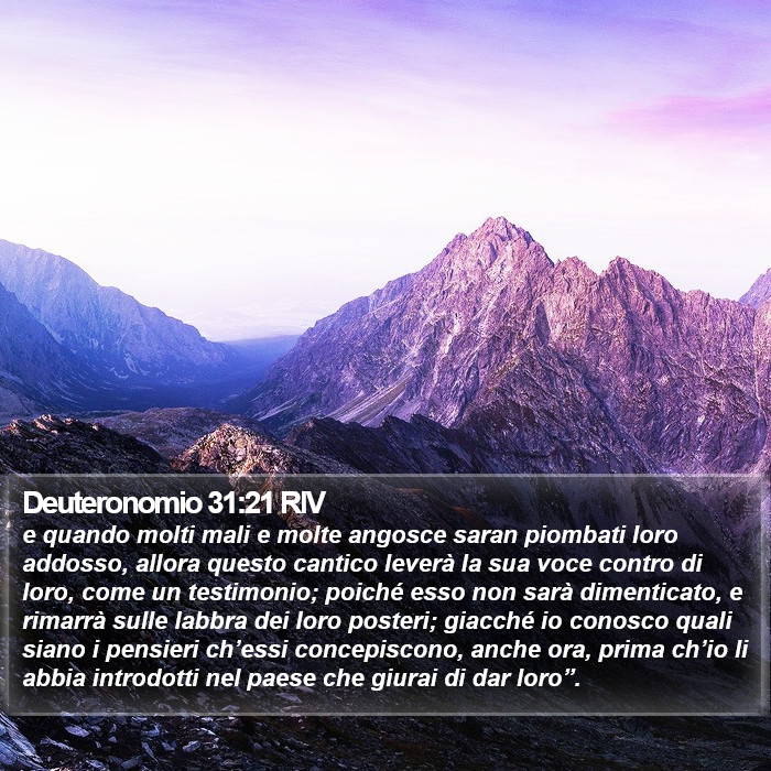 Deuteronomio 31:21 RIV Bible Study