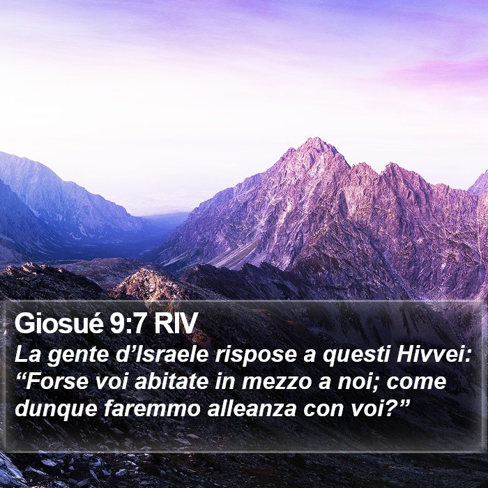 Giosué 9:7 RIV Bible Study