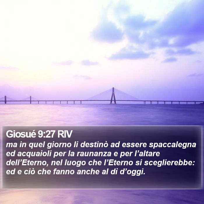 Giosué 9:27 RIV Bible Study